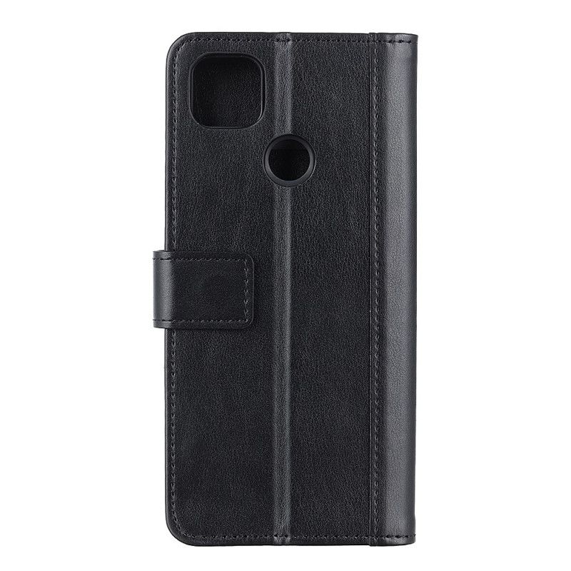 Etui Folio Xiaomi Redmi 9C Zielony Czarny Wersja Z Dwoiny Skóry