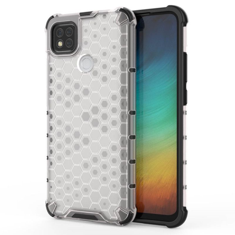 Etui Xiaomi Redmi 9C Biały Czarny Styl Plastra Miodu Etui Ochronne