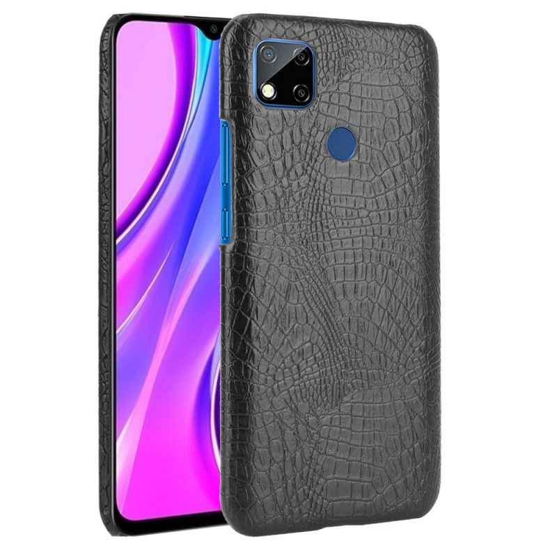 Etui Xiaomi Redmi 9C Biały Czarny Styl Skóry Krokodyla