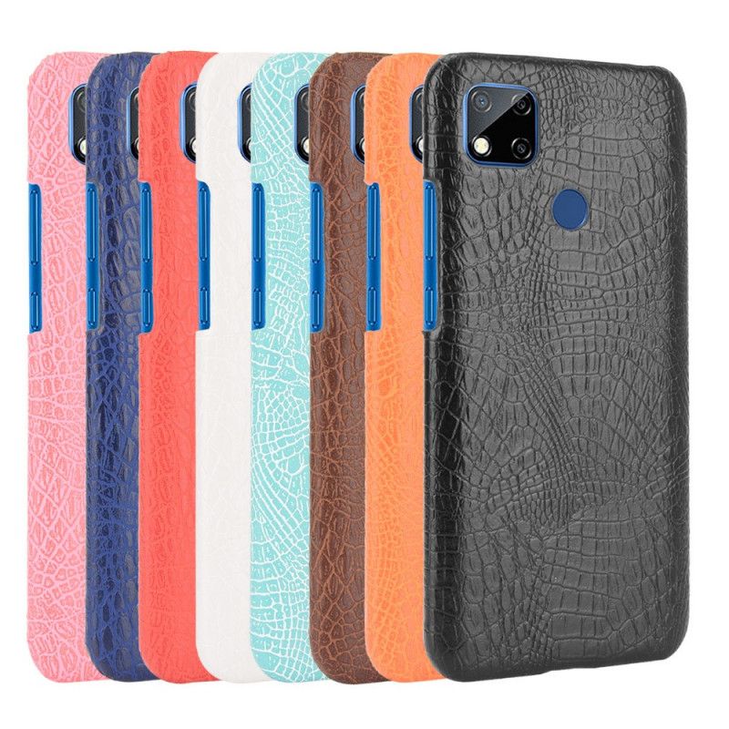 Etui Xiaomi Redmi 9C Biały Czarny Styl Skóry Krokodyla