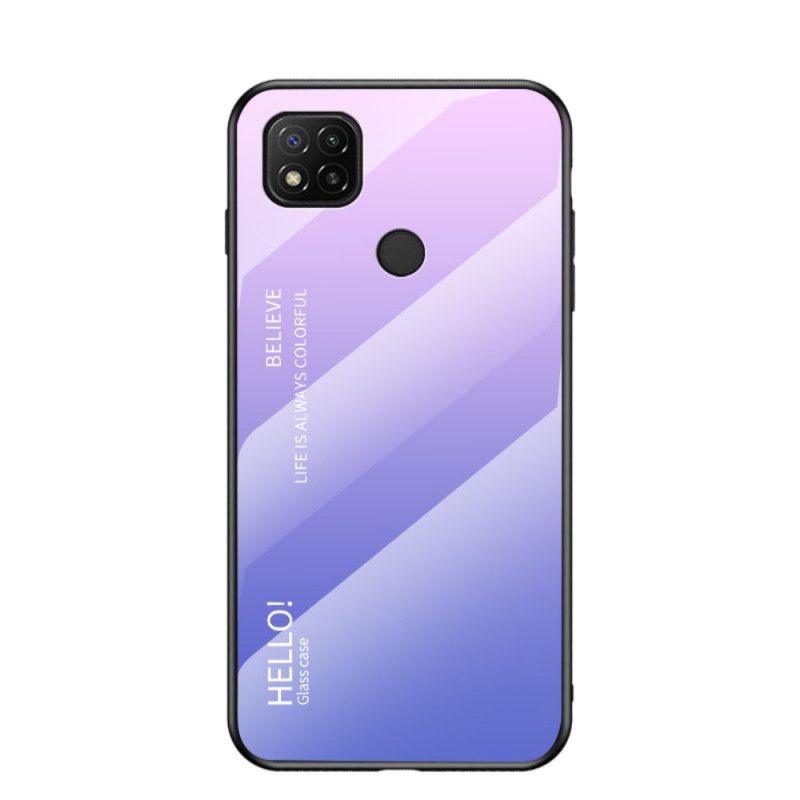 Etui Xiaomi Redmi 9C Biały Czarny Witam Szkło Hartowane