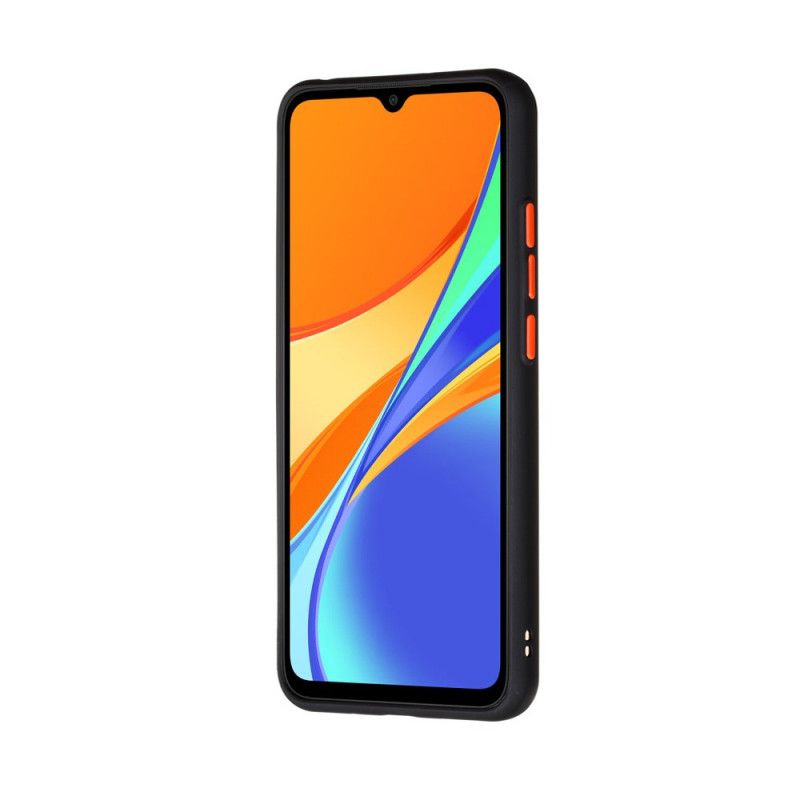 Etui Xiaomi Redmi 9C Czerwony Czarny Hybryda Z Kolorowymi Krawędziami