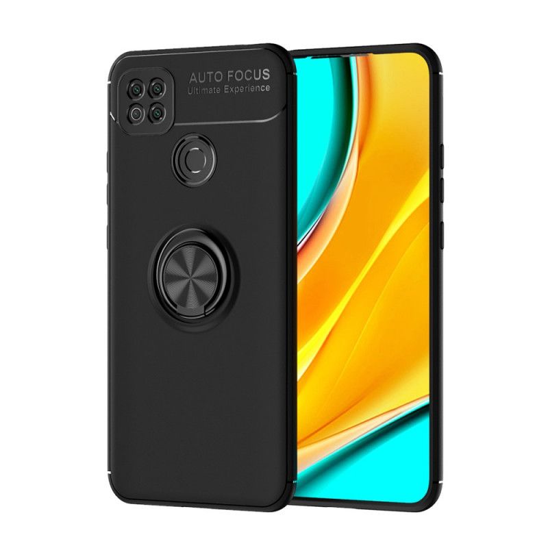 Etui Xiaomi Redmi 9C Czerwony Czarny Obrotowy Pierścień