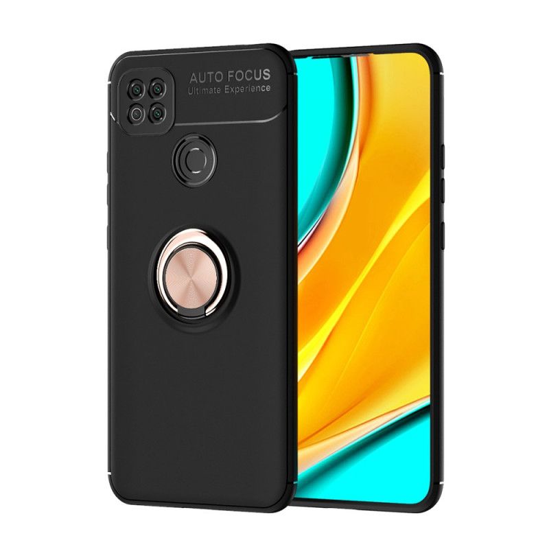 Etui Xiaomi Redmi 9C Czerwony Czarny Obrotowy Pierścień