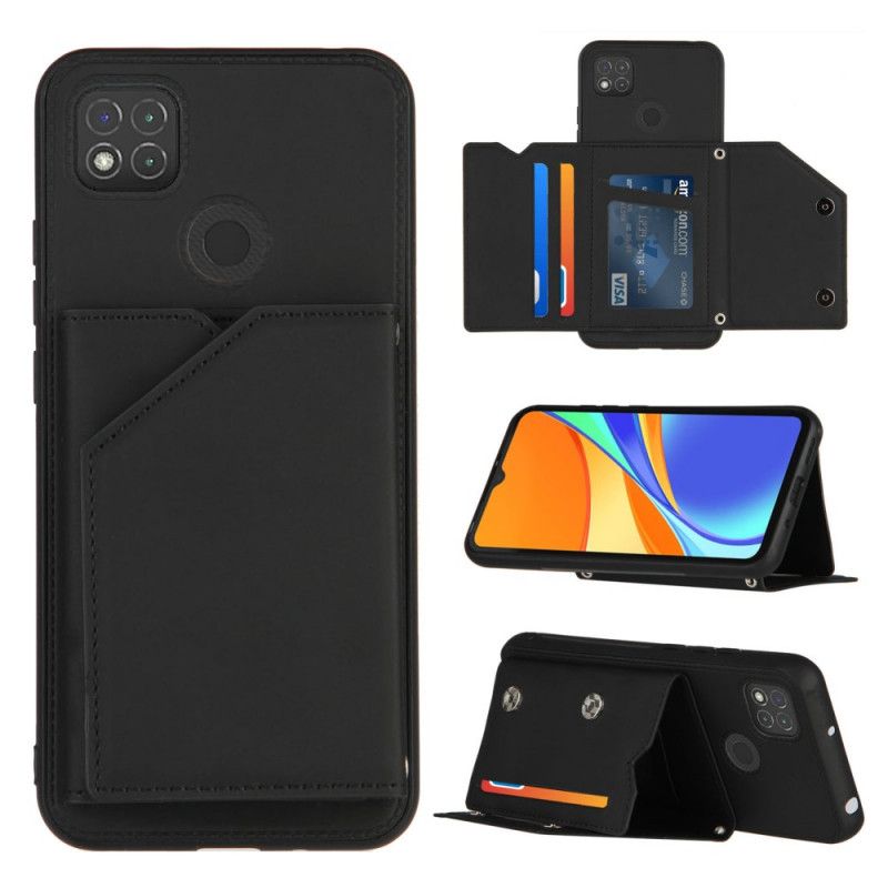 Etui Xiaomi Redmi 9C Czerwony Czarny Obsługa Wielu Kart Bez Użycia Rąk Etui Ochronne