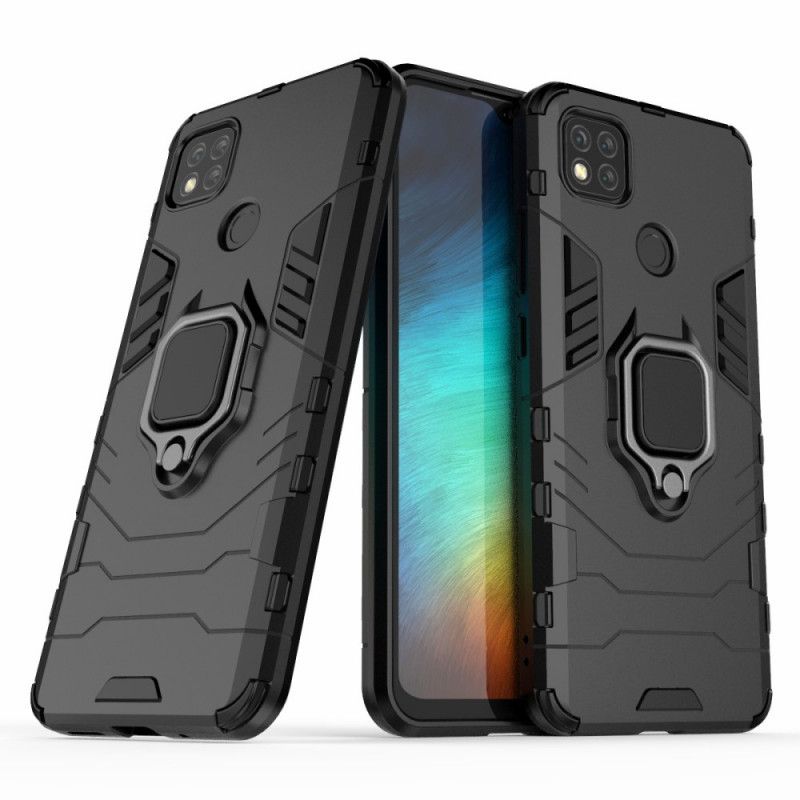 Etui Xiaomi Redmi 9C Czerwony Czarny Pierścień Oporowy