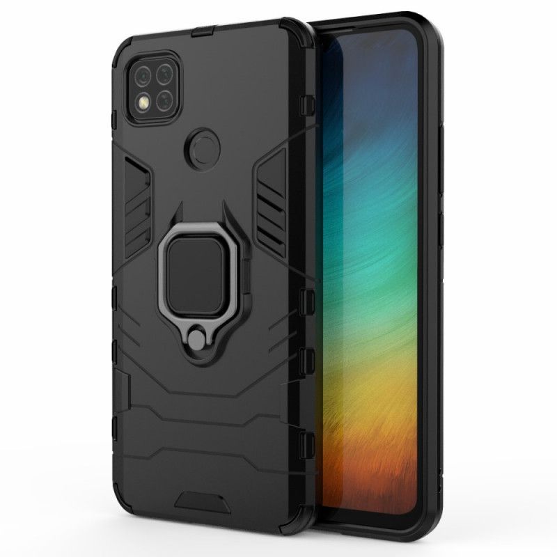 Etui Xiaomi Redmi 9C Czerwony Czarny Pierścień Oporowy