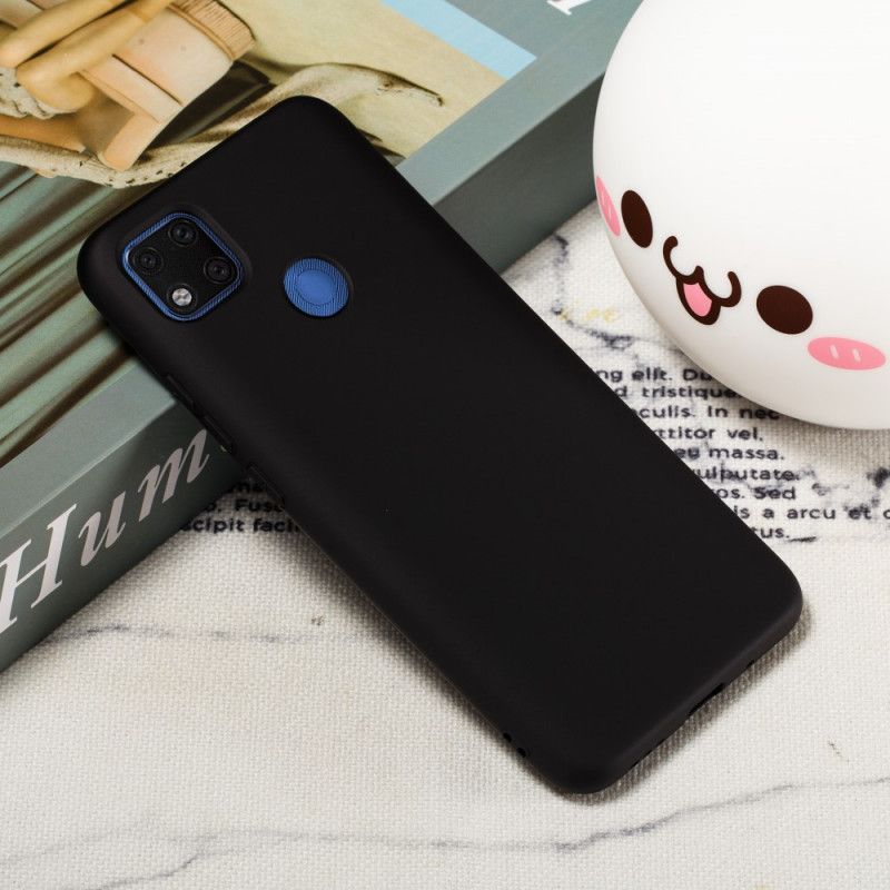 Etui Xiaomi Redmi 9C Czerwony Czarny Płynny Silikon Z Paskiem Etui Ochronne