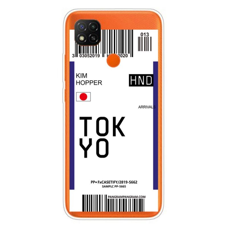 Etui Xiaomi Redmi 9C Granatowy Ciemnoniebieski Karta Pokładowa Tokio