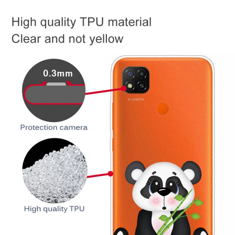 Etui Xiaomi Redmi 9C Przezroczysta Smutna Panda Etui Ochronne