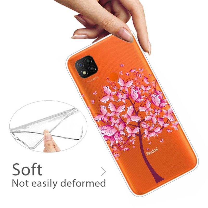 Etui Xiaomi Redmi 9C Różowy Wierzchołek Drzewa Etui Ochronne