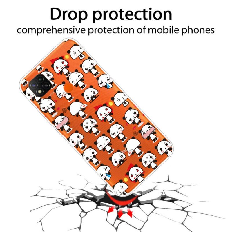 Etui Xiaomi Redmi 9C Śmieszne Pandy Etui Ochronne