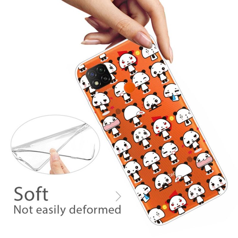 Etui Xiaomi Redmi 9C Śmieszne Pandy Etui Ochronne