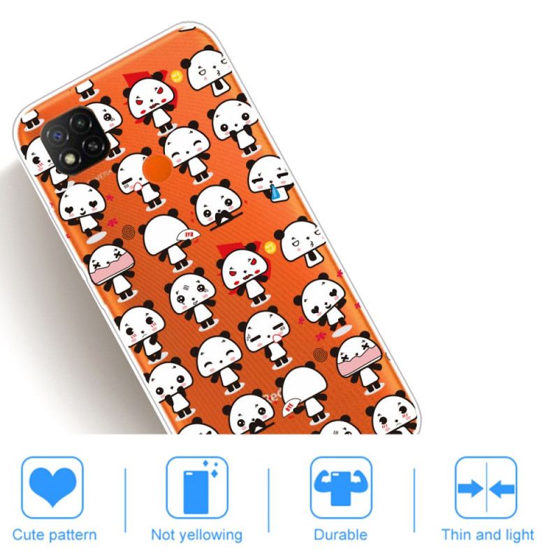 Etui Xiaomi Redmi 9C Śmieszne Pandy Etui Ochronne