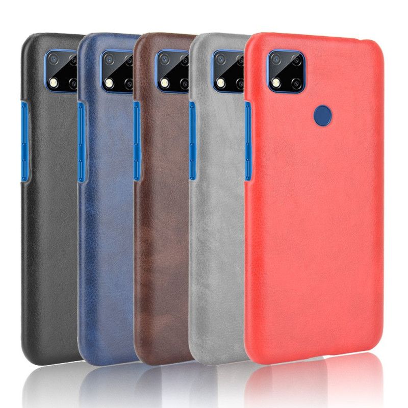 Etui Xiaomi Redmi 9C Szary Czarny Efekt Skóry Liczi Etui Ochronne