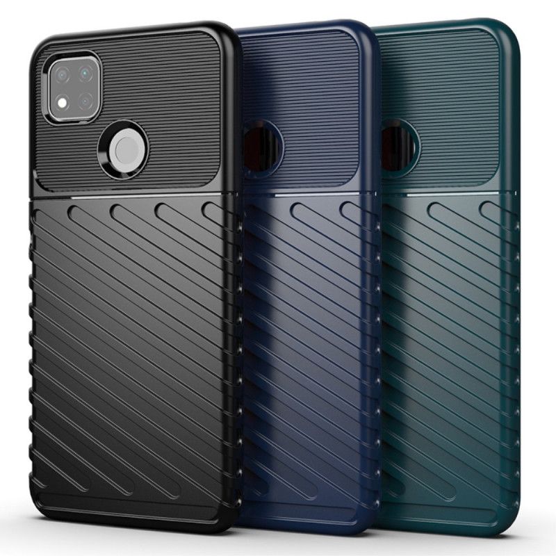 Etui Xiaomi Redmi 9C Zielony Czarny Seria Grzmotów Etui Ochronne