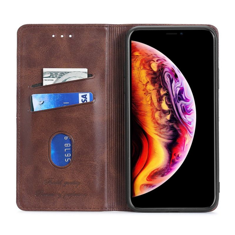 Flip Kotelot Xiaomi Redmi 9C Czerwony Czarny Etui na Telefon Styl Couture Ze Skóry