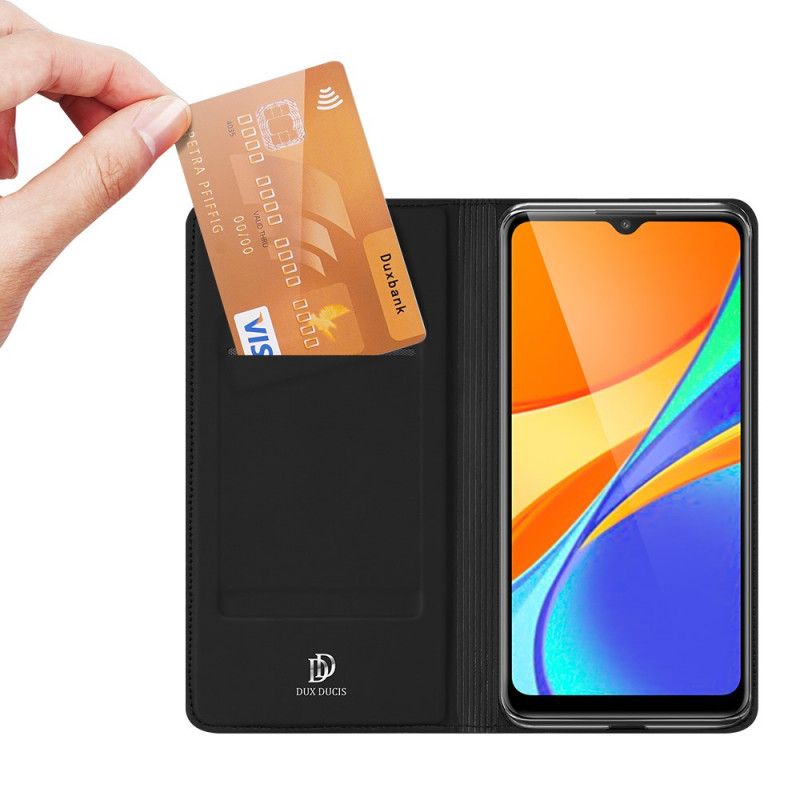 Flip Kotelot Xiaomi Redmi 9C Złoty Czarny Skórka Z Serii Dux Ducis Pro Etui Ochronne