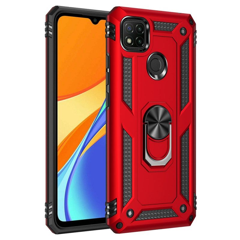 Futerały Xiaomi Redmi 9C Czerwony Czarny Pierścień Premium