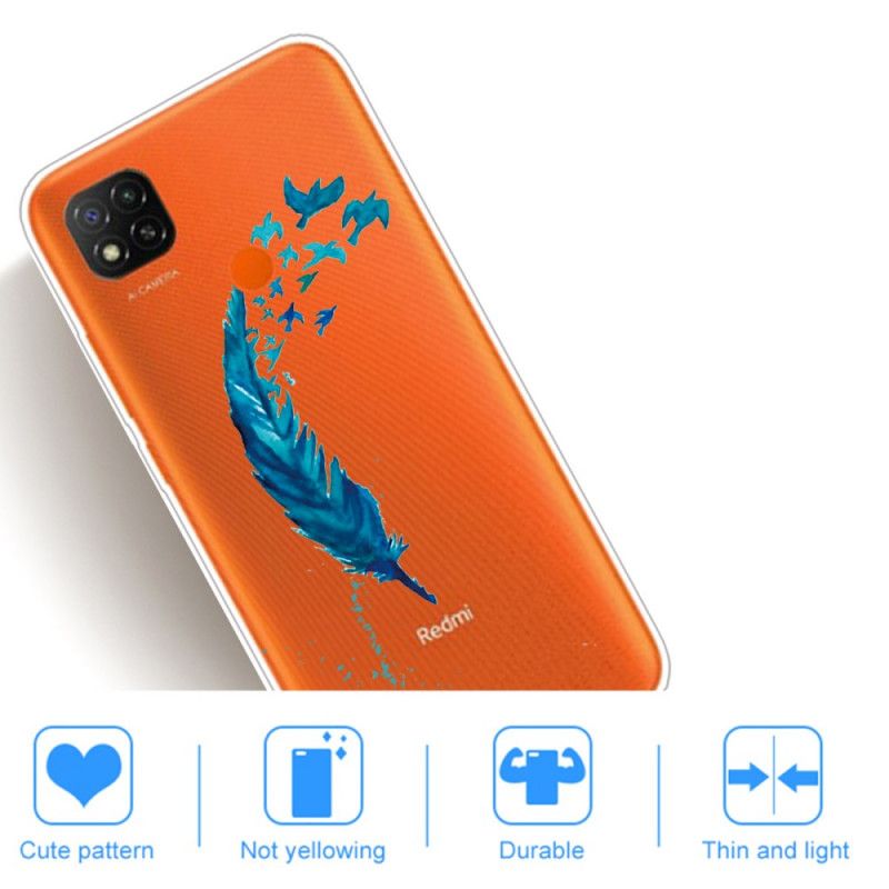 Futerały Xiaomi Redmi 9C Etui na Telefon Piękne Niebieskie Pióro