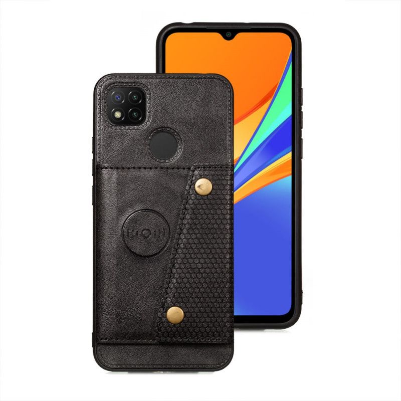 Futerały Xiaomi Redmi 9C Szary Czarny Etui na Telefon Portfel Zatrzaskowy