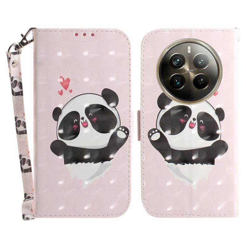 Etui Folio Do Realme 12 Pro / 12 Pro Plus Panda Love Z Paskiem