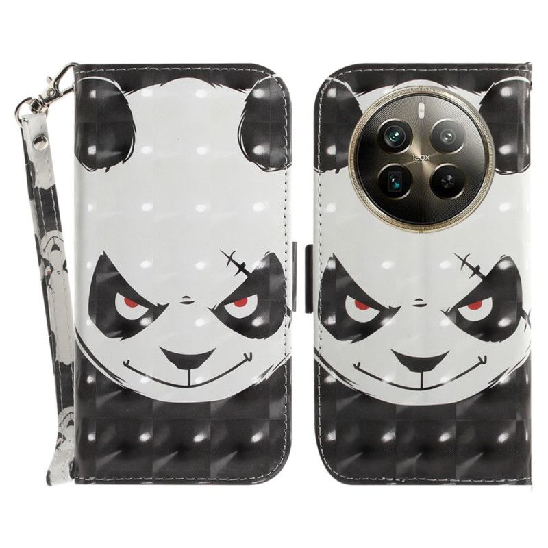 Etui Folio Realme 12 Pro / 12 Pro Plus Wściekła Panda Z Paskiem Etui Ochronne