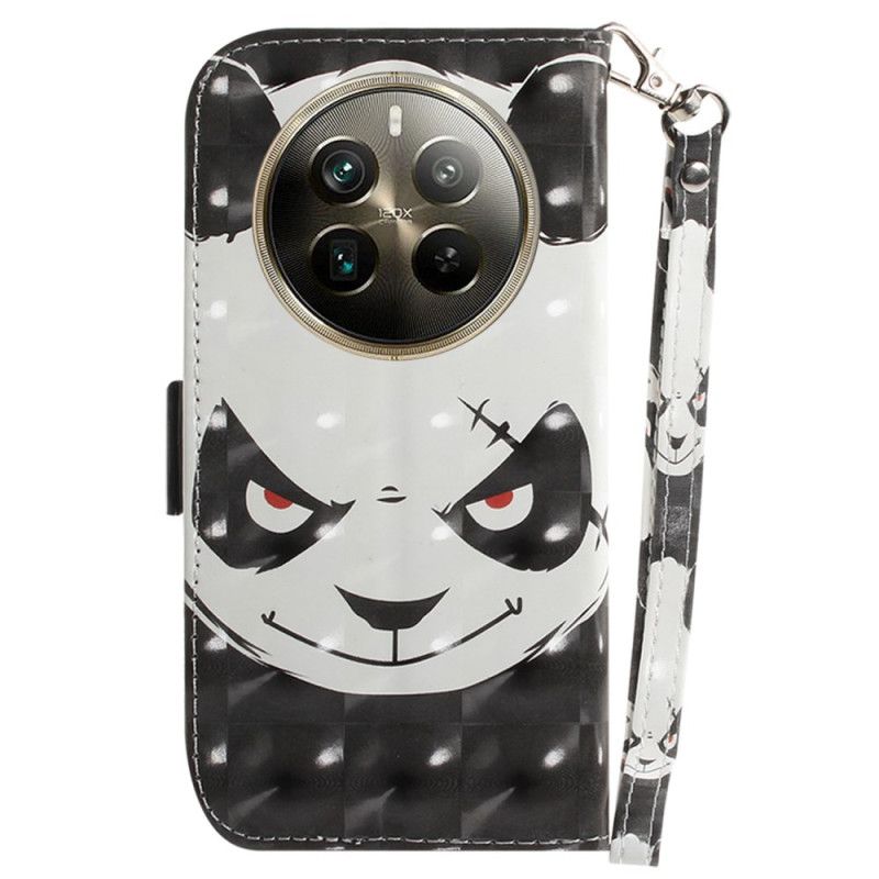 Etui Folio Realme 12 Pro / 12 Pro Plus Wściekła Panda Z Paskiem Etui Ochronne