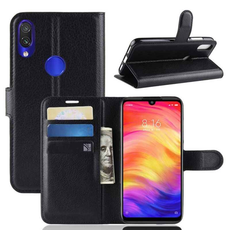 Etui Folio Xiaomi Redmi Note 7 Biały Czarny Klasyczny