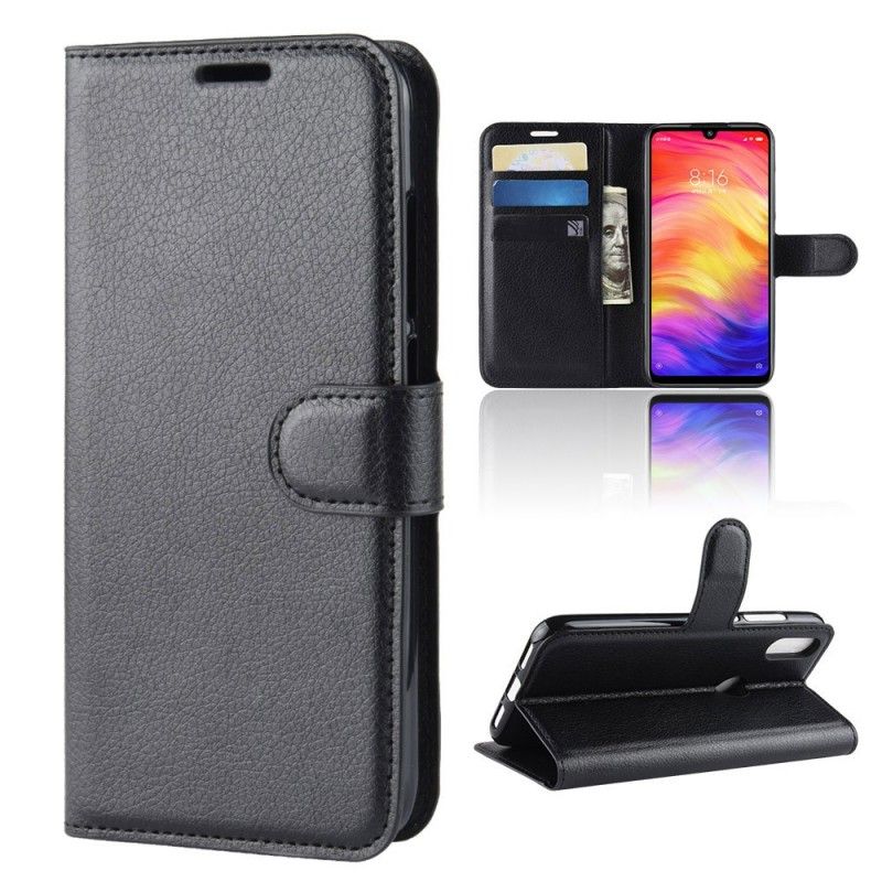 Etui Folio Xiaomi Redmi Note 7 Biały Czarny Klasyczny