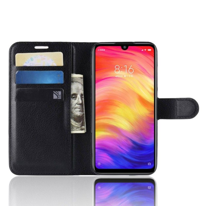 Etui Folio Xiaomi Redmi Note 7 Biały Czarny Klasyczny