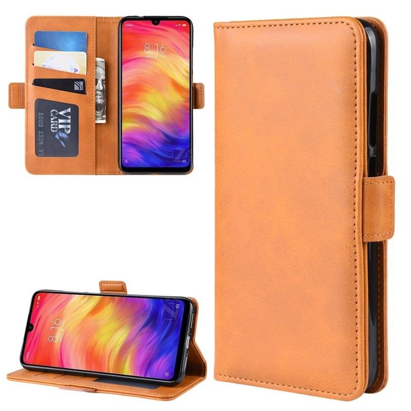 Etui Folio Xiaomi Redmi Note 7 Brązowy Podwójna Klapa Etui Ochronne