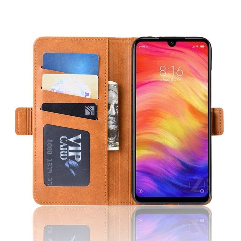 Etui Folio Xiaomi Redmi Note 7 Brązowy Podwójna Klapa Etui Ochronne