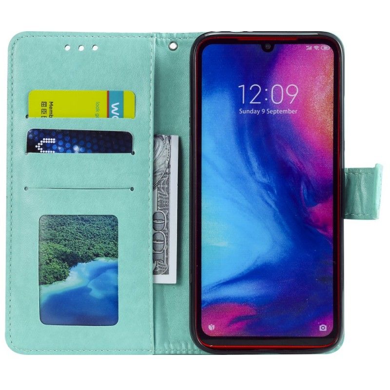 Etui Folio Xiaomi Redmi Note 7 Magenta Szary Mandala Słońca Etui Ochronne