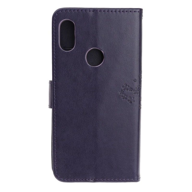 Etui Folio Xiaomi Redmi Note 7 Różowy Szary Sowy Choinkowe I Rzemieślnicze Etui Ochronne