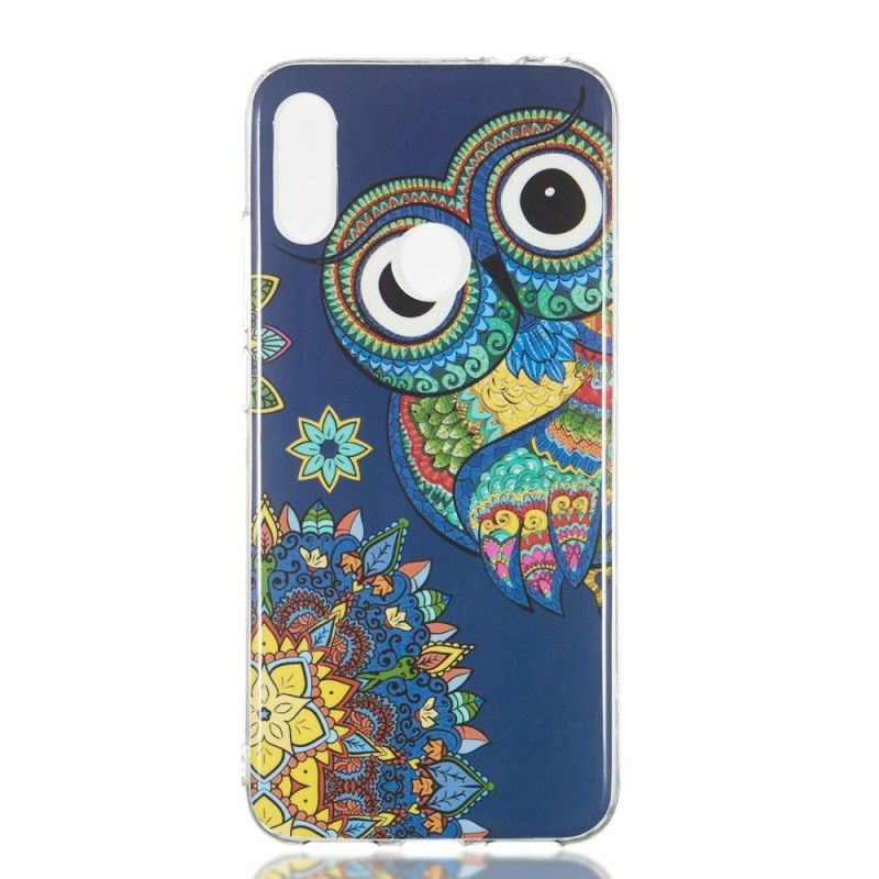 Etui Xiaomi Redmi Note 7 Fluorescencyjna Sowa Mandala Etui Ochronne