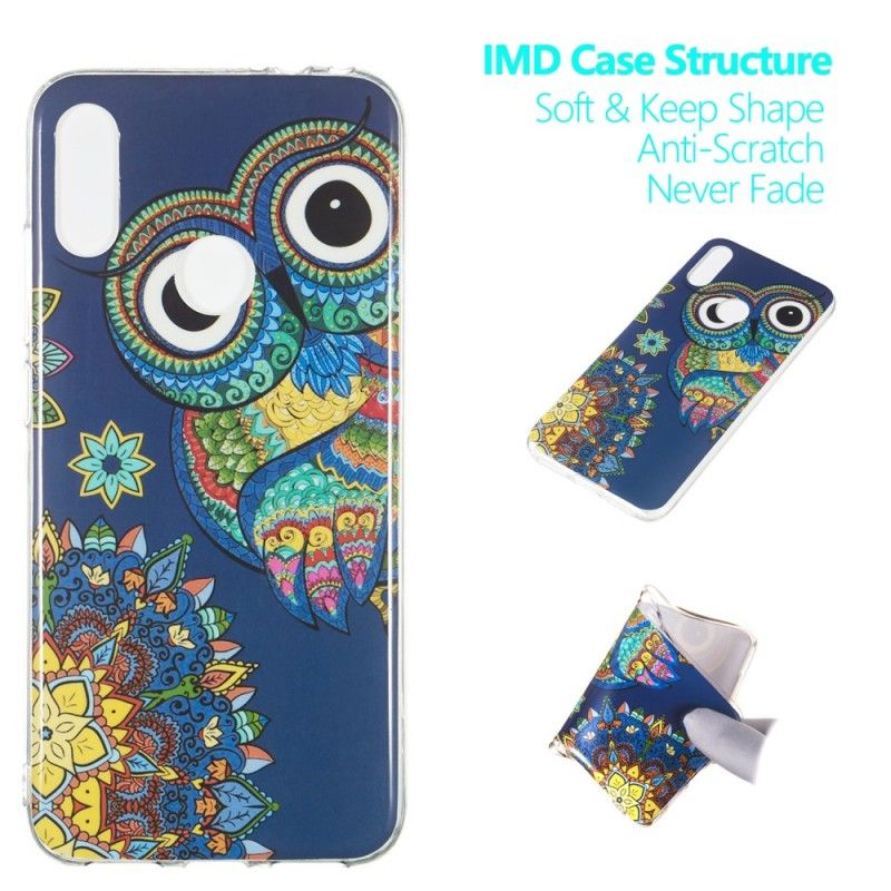 Etui Xiaomi Redmi Note 7 Fluorescencyjna Sowa Mandala Etui Ochronne