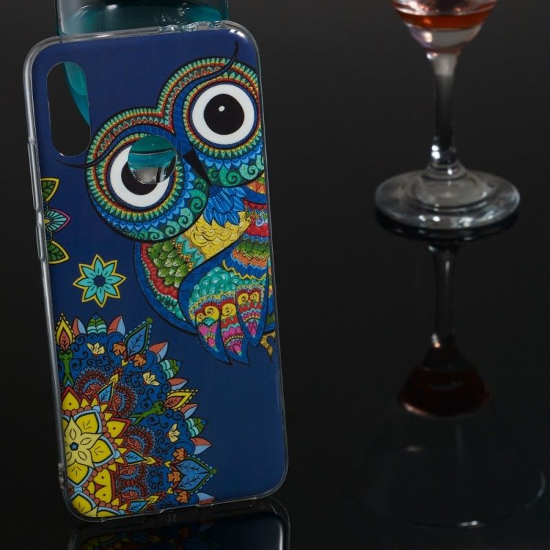 Etui Xiaomi Redmi Note 7 Fluorescencyjna Sowa Mandala Etui Ochronne