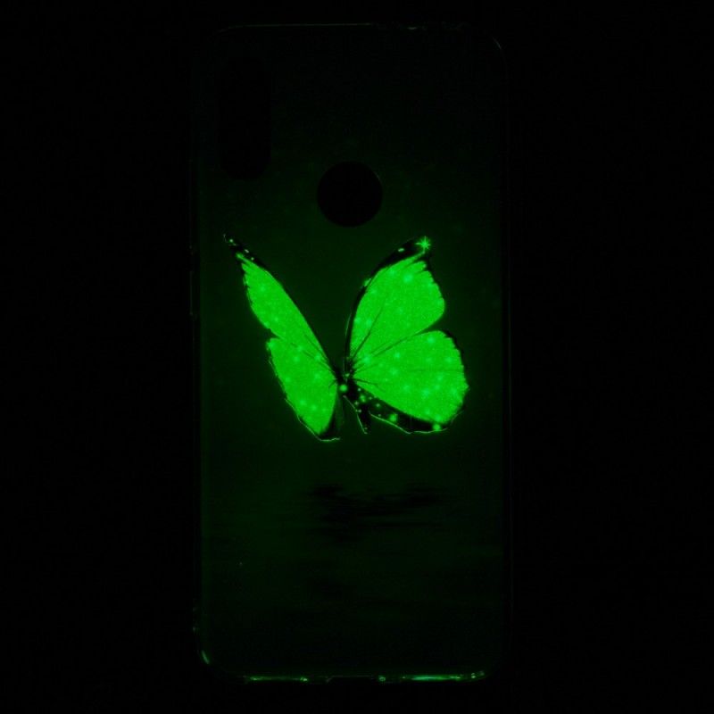 Etui Xiaomi Redmi Note 7 Fluorescencyjny Niebieski Motyl