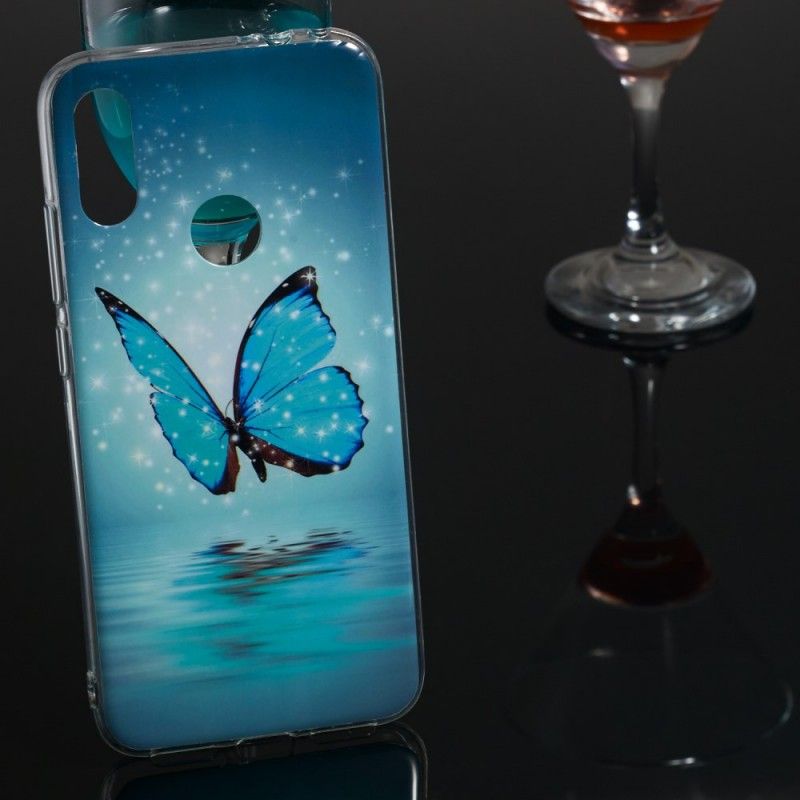 Etui Xiaomi Redmi Note 7 Fluorescencyjny Niebieski Motyl