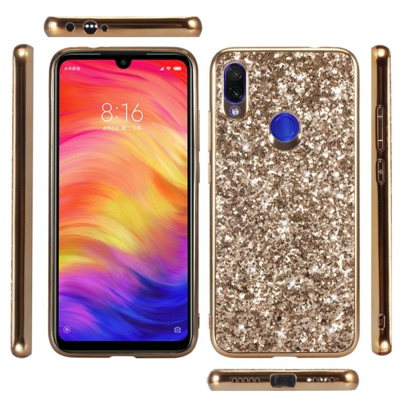 Etui Xiaomi Redmi Note 7 Jasnoniebieski Czerwony Ja Jestem Brokatem