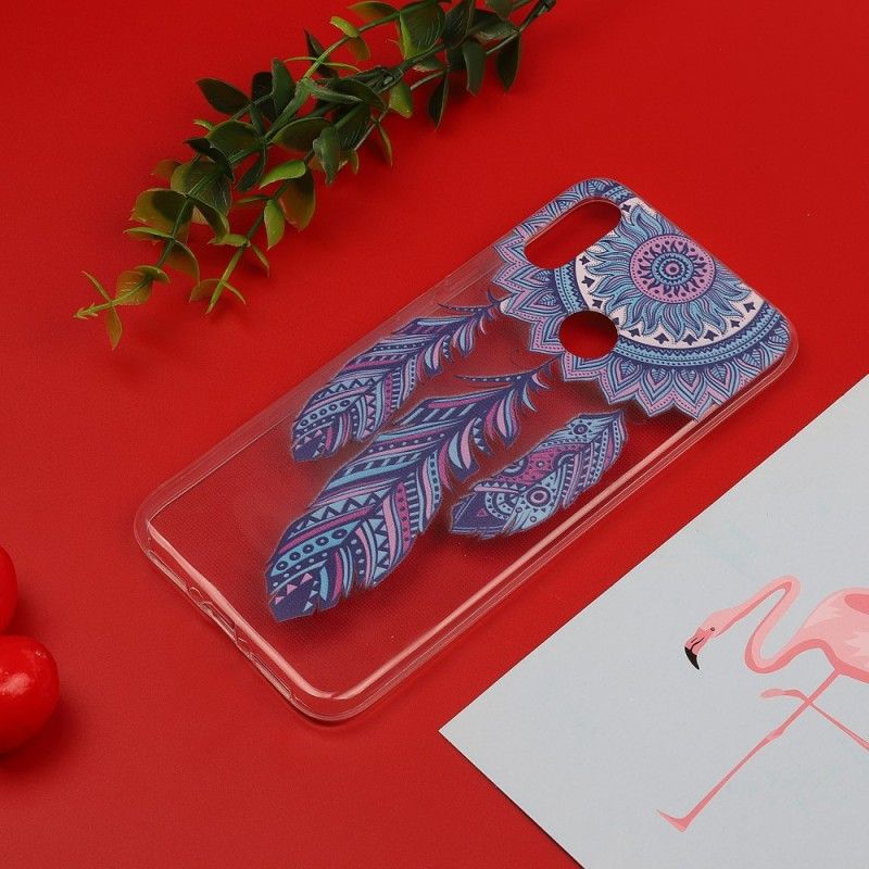 Etui Xiaomi Redmi Note 7 Przezroczysty Łapacz Marzy O Niebieskich Piórach