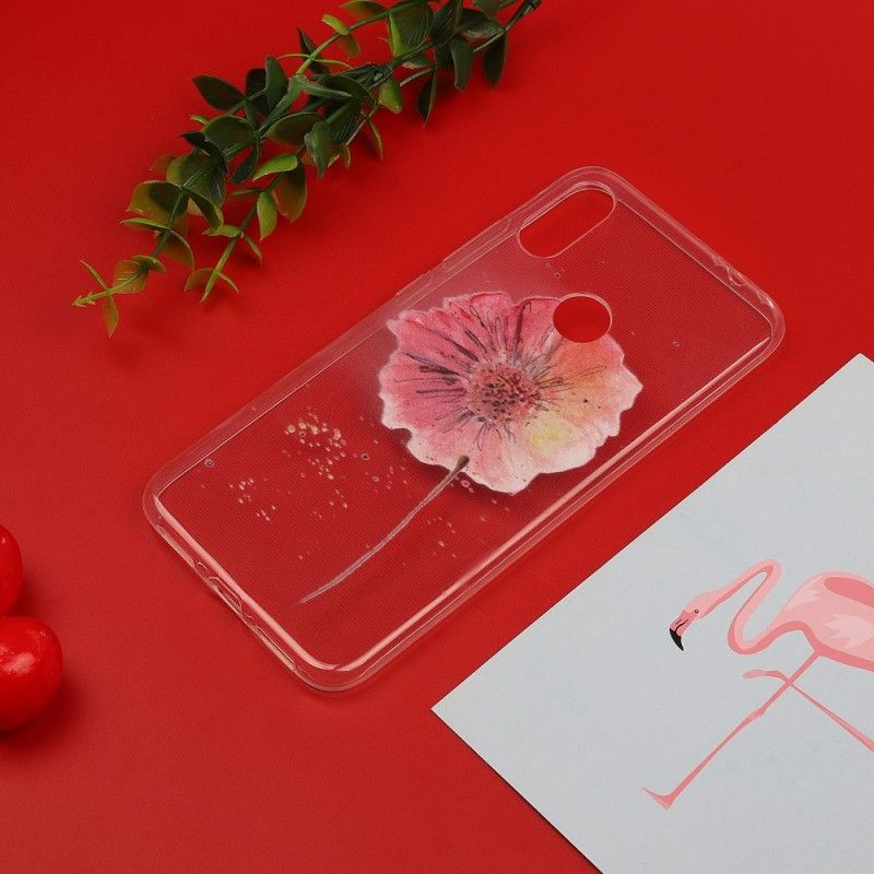 Etui Xiaomi Redmi Note 7 Przezroczysty Mak Akwarelowy Etui Ochronne