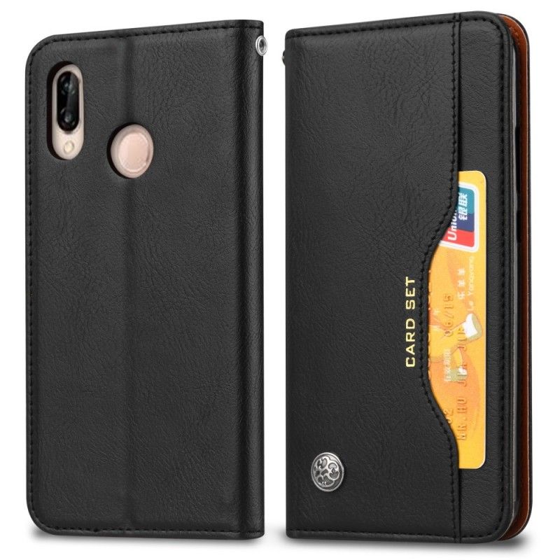 Flip Kotelot Xiaomi Redmi Note 7 Czerwony Czarny Etui Na Karty Ze Sztucznej Skóry Etui Ochronne