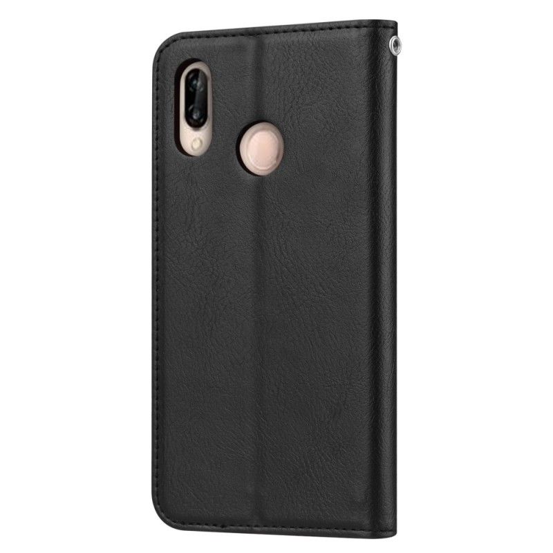 Flip Kotelot Xiaomi Redmi Note 7 Czerwony Czarny Etui Na Karty Ze Sztucznej Skóry Etui Ochronne