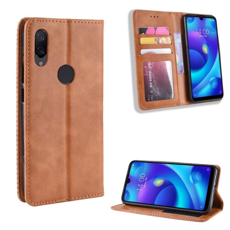 Flip Kotelot Xiaomi Redmi Note 7 Granatowy Czarny Etui na Telefon Stylizowany Efekt Skóry W Stylu Vintage