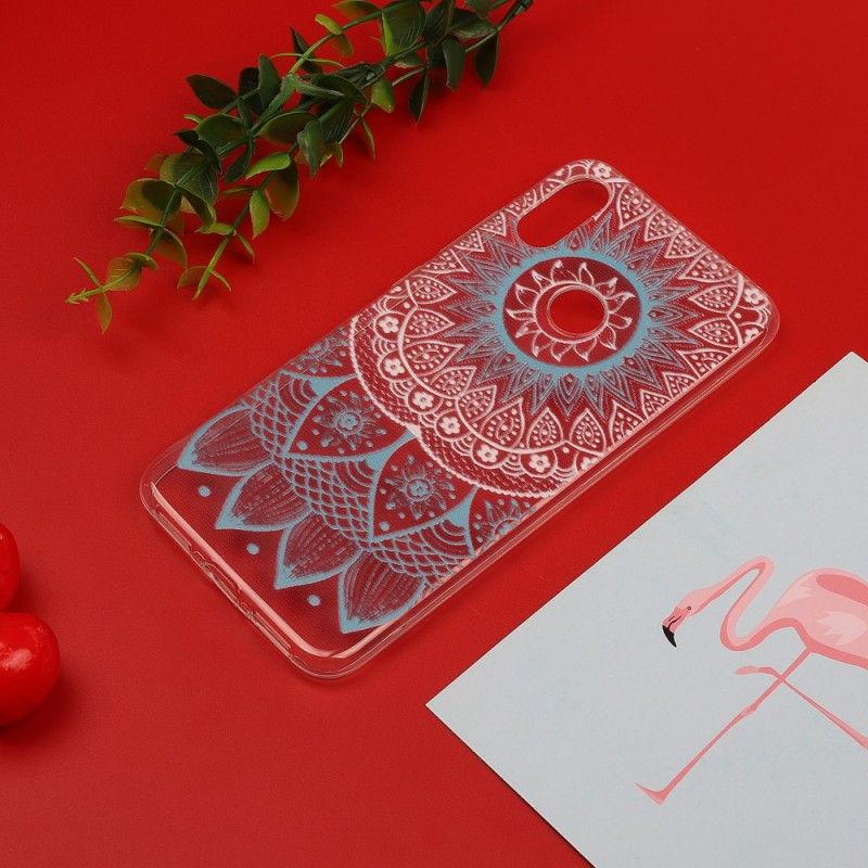 Futerały Xiaomi Redmi Note 7 Róża Etui na Telefon Przezroczysta Kolorowa Mandala