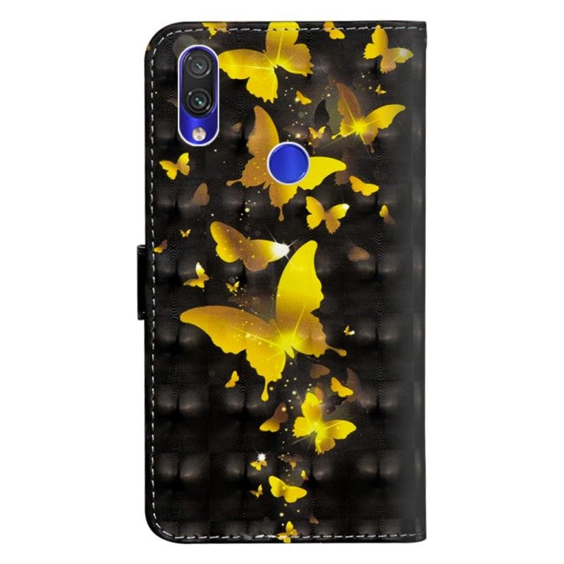 Pokrowce Xiaomi Redmi Note 7 Żółte Motyle