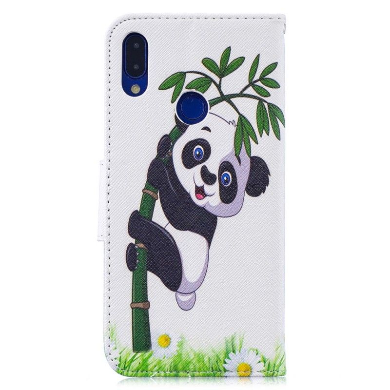 Skórzany Futerał Xiaomi Redmi Note 7 Etui na Telefon Panda Na Bambusie