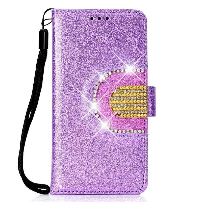 Etui Folio iPhone 11 Pro Max Biały Cekiny I Diamenty